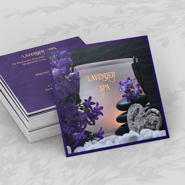 Lavender Spa Square Business Card (Creator Uploaded)