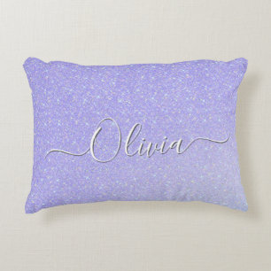 Lavender Sparkle Soft Pastel Custom Name  Accent Pillow