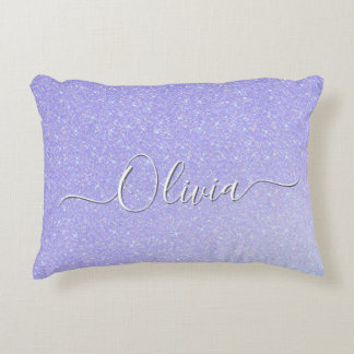 Lavender Sparkle Soft Pastel Custom Name Accent Pillow