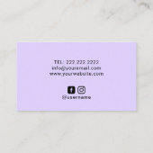 Lavender Spiral Floral Elegant Beauty Salon & Spa Business Card (Back)