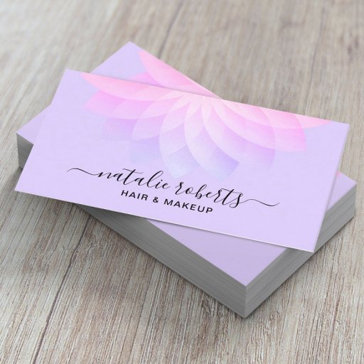 Customizable Lavender Spiral Floral Elegant Beauty Salon &amp; Spa Business Card