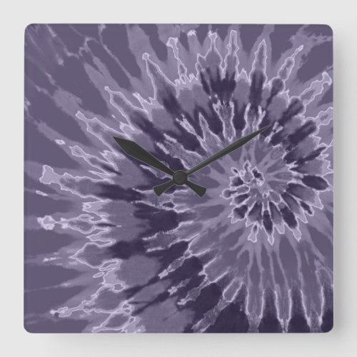 Lavender Spiral Tie Dye Clock