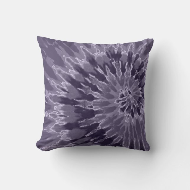 Lavender Spiral Tie Dye Pillow (Front)