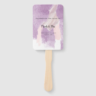 Lavender Splash Wedding Ceremony Program Hand Fan