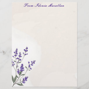 Lavender Sprig Stationery Paper