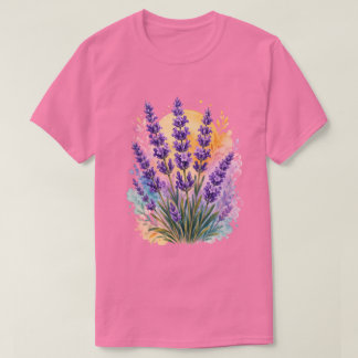 Lavender Sprig Watercolor Floral T-Shirt