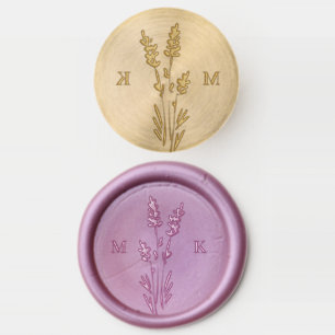 Lavender sprigs and initials wax seal stamp