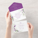 Lavender Sprigs &amp; Greenery Wedding  All In One Invitation
