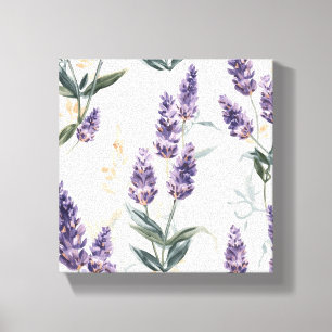 Lavender Sprigs Watercolor Botanical Purple Floral Canvas Print