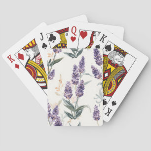 Lavender Sprigs Watercolor Botanical Purple Floral Poker Cards
