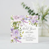 Lavender Spring Floral Bridal Shower Invitation (Standing Front)