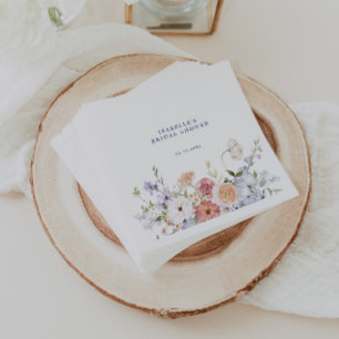 Lavender Spring Floral Bridal Shower Napkins