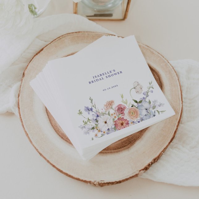 Lavender Spring Floral Bridal Shower Napkins (Creator Uploaded)