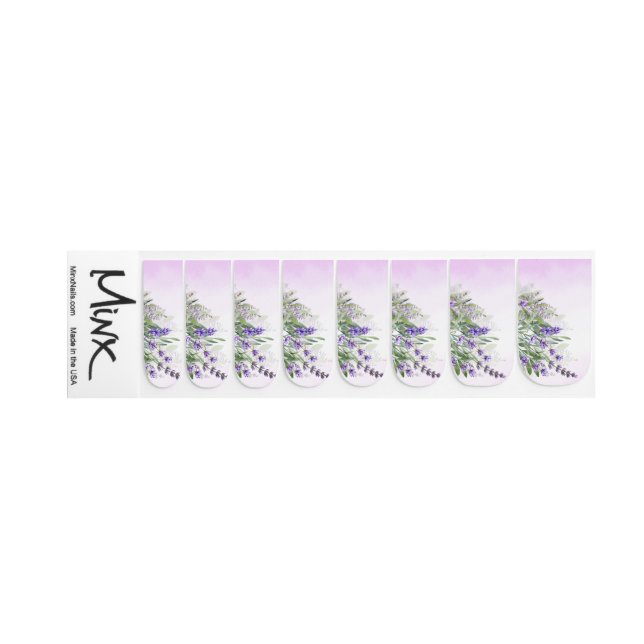 Lavender spring flowers purple lilac violet nails minx nail art (Right Hand)
