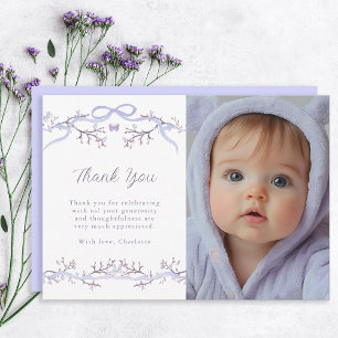 Lavender Spring Garden Any Age Photo Thank You Card