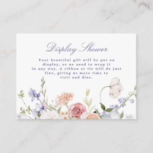 Lavender Spring Pastel Floral Display Shower Enclosure Card