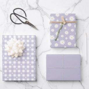 Lavender Spring Pattern & Solid Wrapping Paper