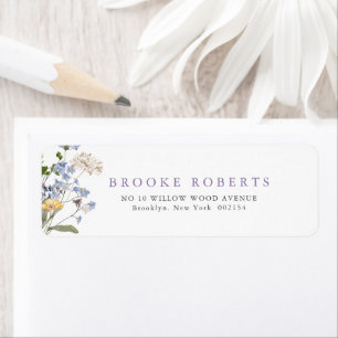 Lavender Spring Wildflower Meadow Garden Address Label
