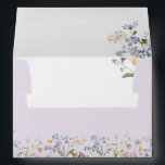 Lavender Spring Wildflower Meadow Garden Wedding  Envelope<br><div class="desc">This elegant lavender wedding envelope features delicate wildflower florals in soft pastel tones, creating a romantic botanical presentation from the very first impression. The muted purple flap paired with airy meadow blooms and subtle foliage details adds a whimsical yet minimalist touch to your stationery suite. Perfect for spring garden weddings...</div>
