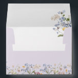 Lavender Spring Wildflower Meadow Garden Wedding  Envelope<br><div class="desc">This elegant lavender wedding envelope features delicate wildflower florals in soft pastel tones, creating a romantic botanical presentation from the very first impression. The muted purple flap paired with airy meadow blooms and subtle foliage details adds a whimsical yet minimalist touch to your stationery suite. Perfect for spring garden weddings...</div>