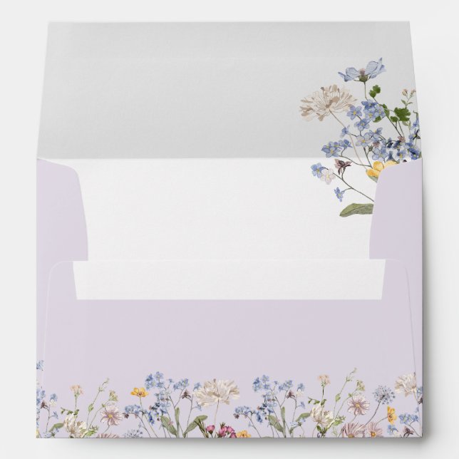 Lavender Spring Wildflower Meadow Garden Wedding  Envelope (Back (Bottom))