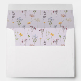 Lavender Spring Wildflower Meadow Garden Wedding Envelope