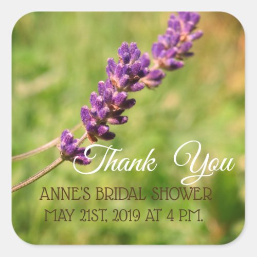 Lavender stalk  Bridal ShowerSticker Square Sticker