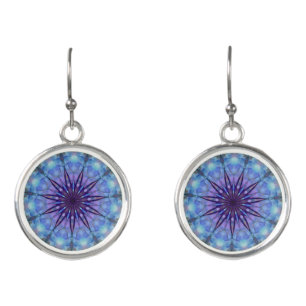 Lavender Starburst Mandala Earrings