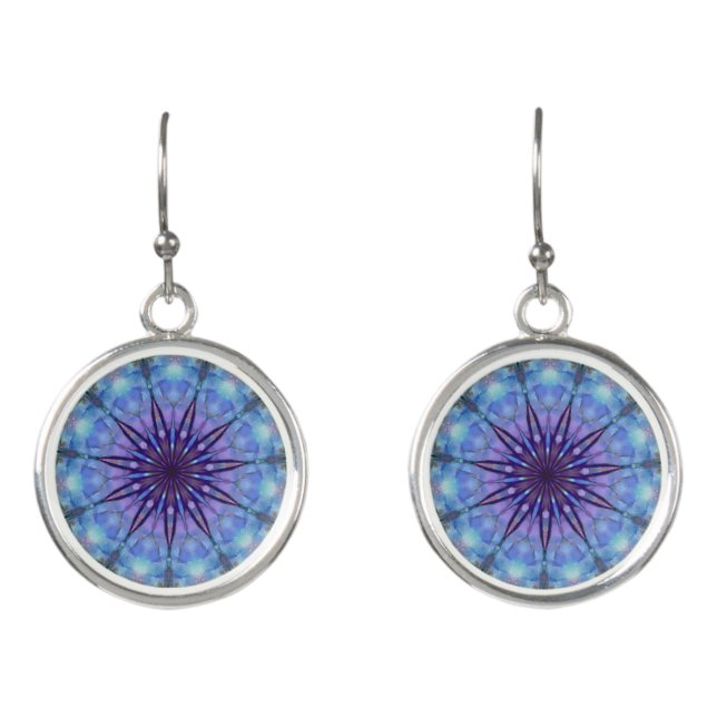 Lavender Starburst Mandala Earrings (Front)