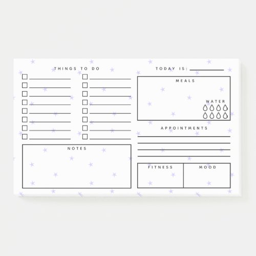 Lavender Stars Daily Planner Post_it Notes