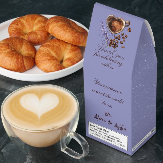  Lavender Stars Wedding Thank You  Roasted Coffee (Breakfast)