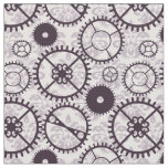 lavender Steampunk watch gear and damask pattern Fabric