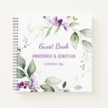 Lavender Stems and Light Green Wedding Guest Book