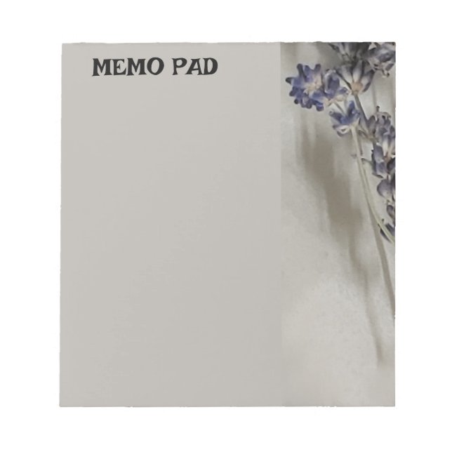 Lavender Stems With Gray Highlights Notepad (Front)