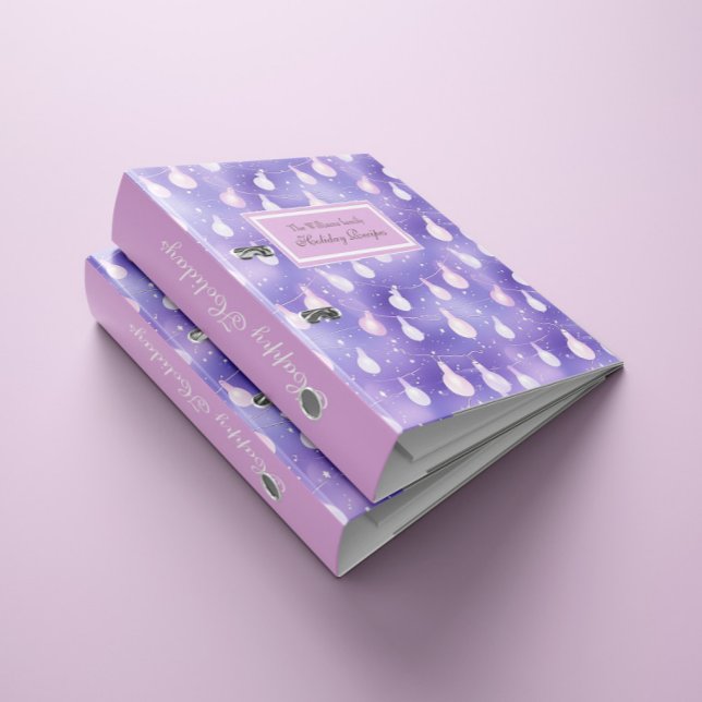 Lavender String Lights Holiday Family 3 Ring Binder (Creator Uploaded)