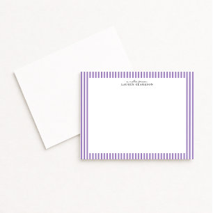 Lavender Stripe Border Note Card