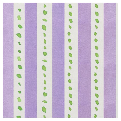 Lavender Stripe Lime Green Watercolor Dots Fabric