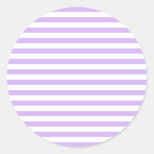 Lavender Striped Classic Round Sticker