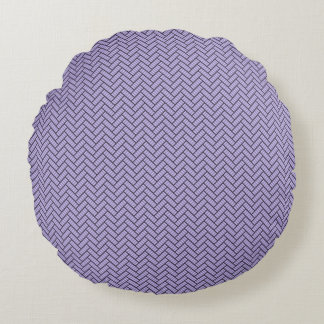 Lavender Striped Herringbone Round Pillow