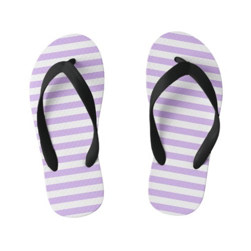 Lavender Striped Kids Flip Flops