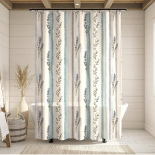 Lavender Striped  Shower Curtain