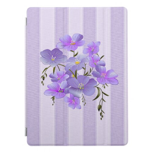 Lavender Stripes and Lavender_Colored Bouquet iPad Pro Cover