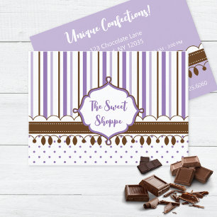 Lavender Stripes Candy Sweet Shoppe Business Card