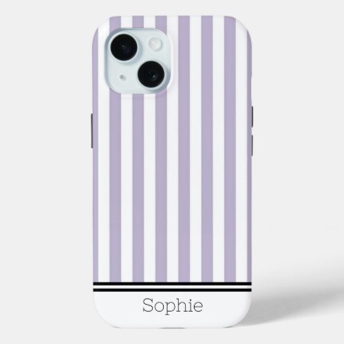 Lavender Stripes Custom Samsung iPhone 15 Case