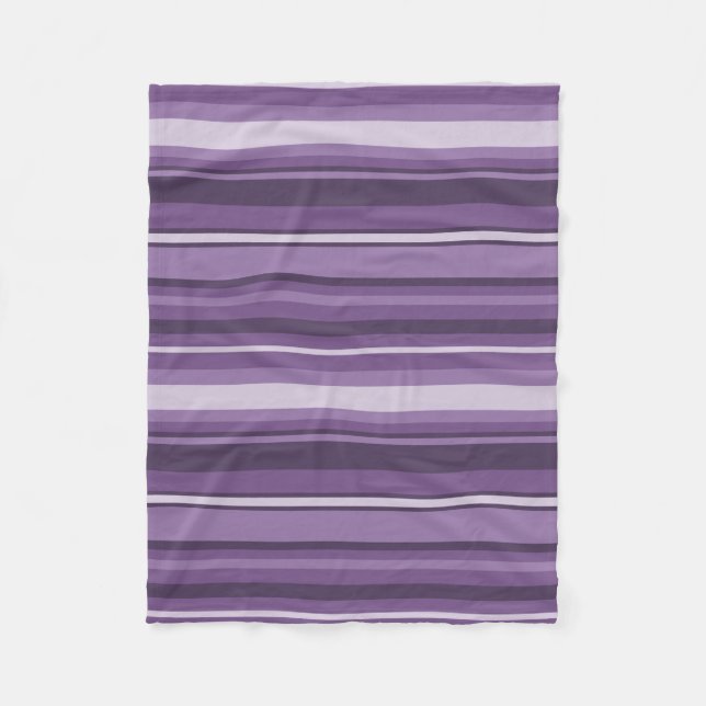Lavender stripes fleece blanket (Front)