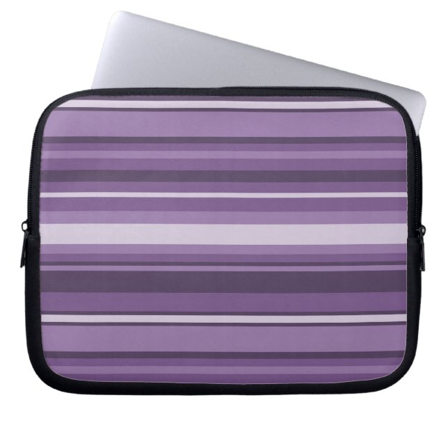Lavender stripes laptop sleeve (Front)