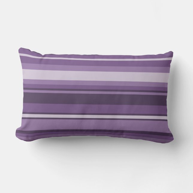 Lavender stripes lumbar pillow (Front)