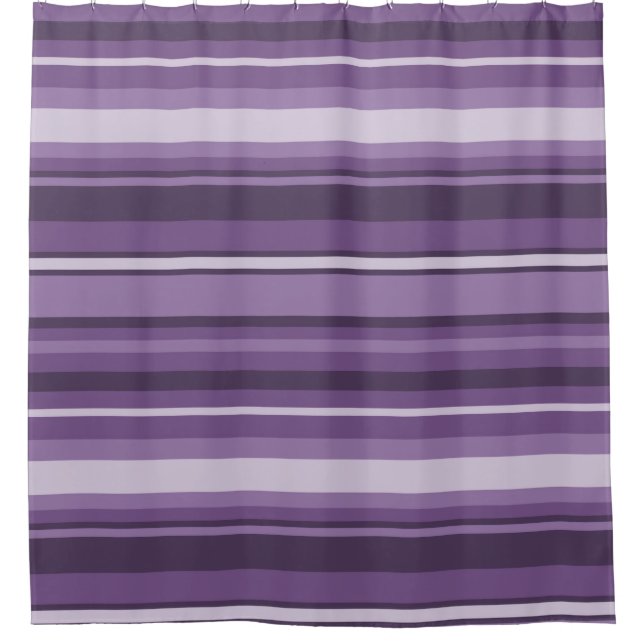 Lavender stripes shower curtain (Front)