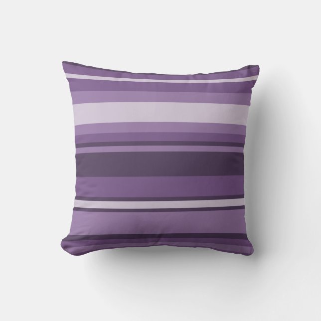 Lavender stripes throw pillow (Front)