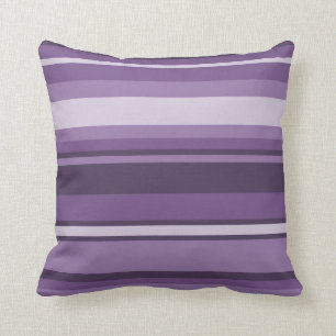 Lavender stripes throw pillow